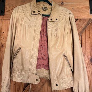 Vintage Anthropologie leather bomber jacket